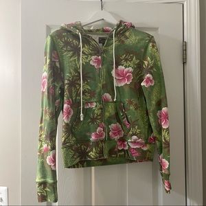 Lucky Brand Size L Hoodie - Tropical Pattern